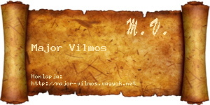 Major Vilmos névjegykártya